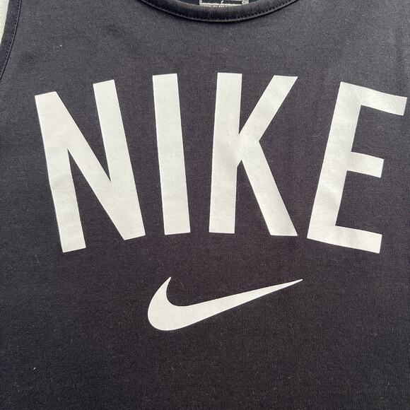 2 Nike Women Dri-Fit Blue Black Spell Out Swish Logo Athletic Tank Top Lot S - Picture 5 of 9